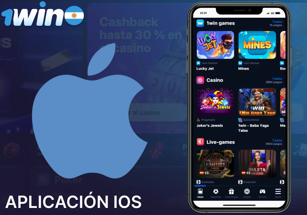 Aplicación móvil 1win para dispositivos iOS