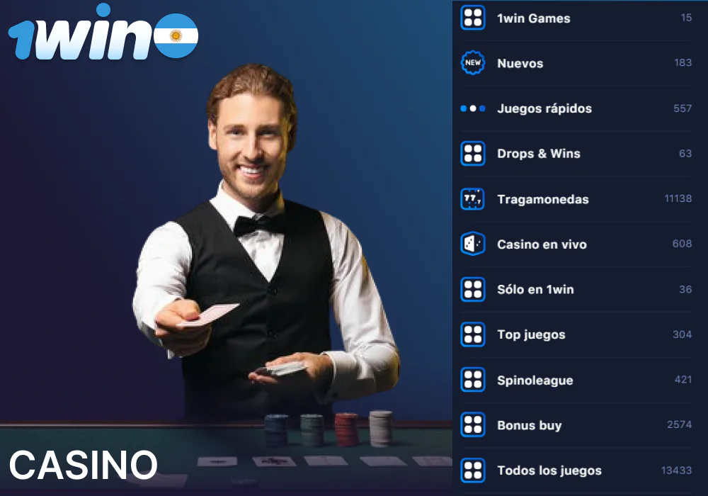 Juegos de casino disponibles en 1win para jugadores de Argentina