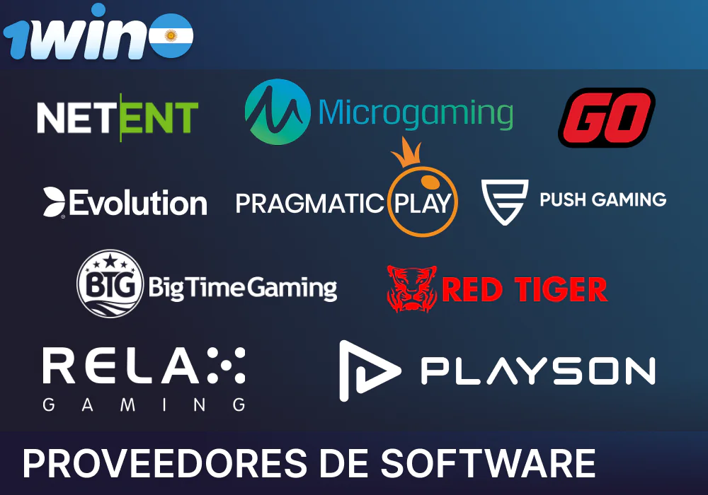 Proveedores de juegos de casino presentes en 1win